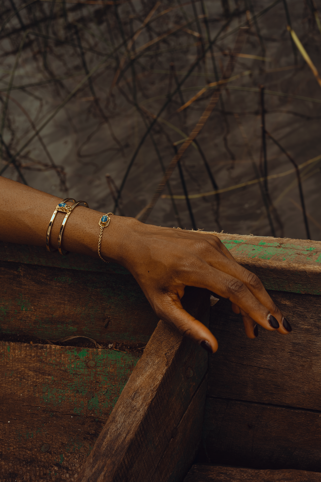 Bracelet scarabée bleu cobalt