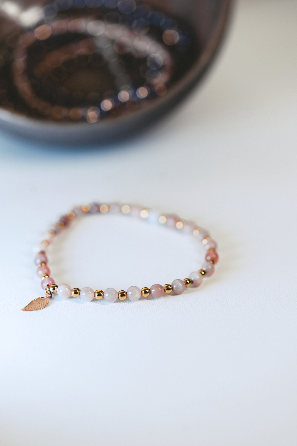 Bracelet pierres fines quartz rose